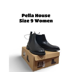 Steve Madden Ladies' Short Boot Authentic with Box Lorali Black Leat Size 9 (2)